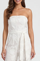 Notched Lapel 2 Piece Floral Ivory Women's Suits
